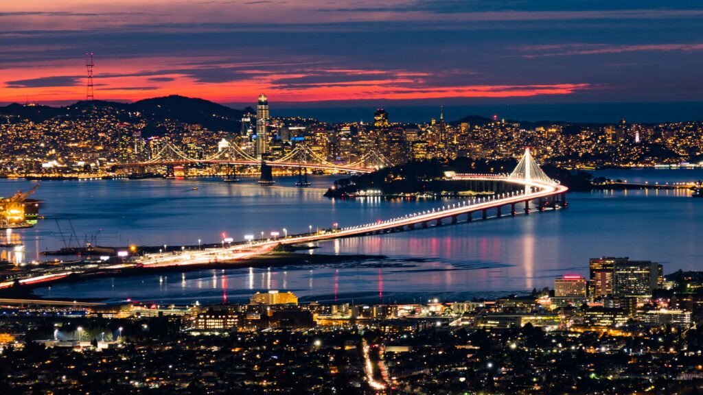 bay area night time view